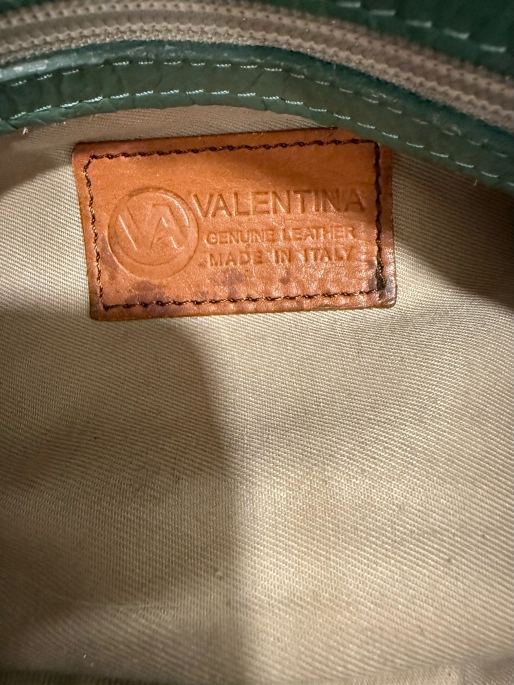 Valentina Green Pebble Leather Crossbody - Picture 14 of 16